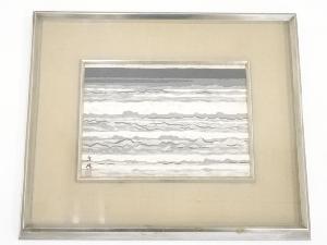 宮田自然筆　風景図　肉筆額装